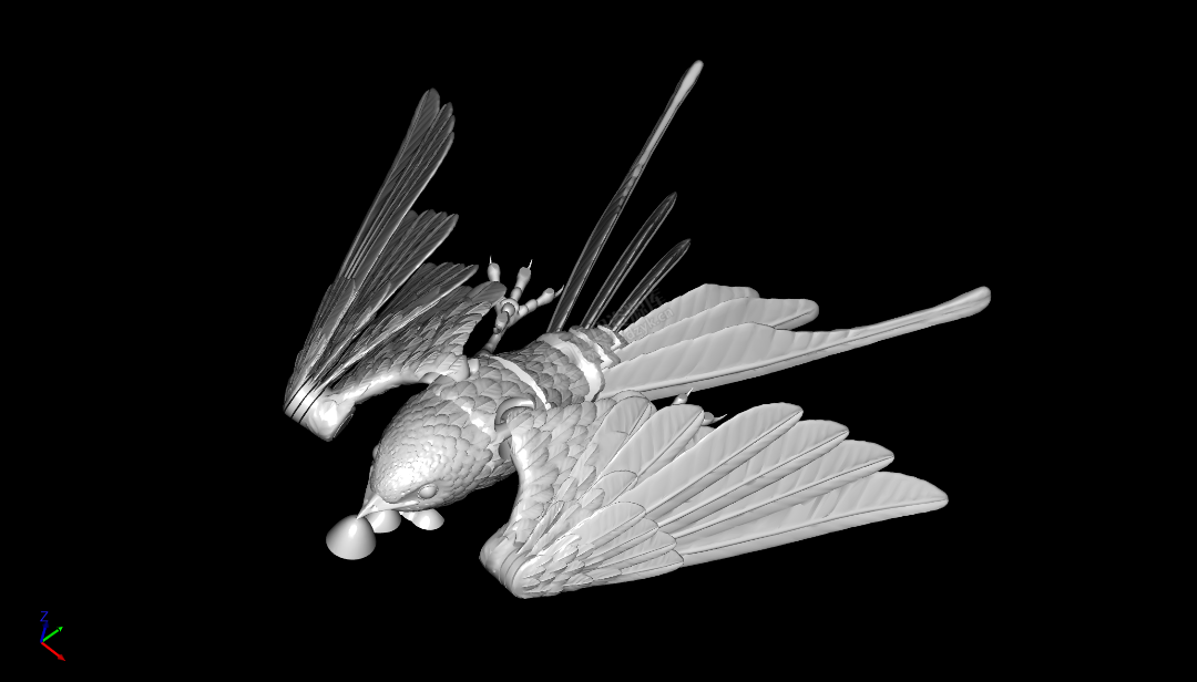 3D打印燕子 带支撑 关节可动 一体板 (1).png